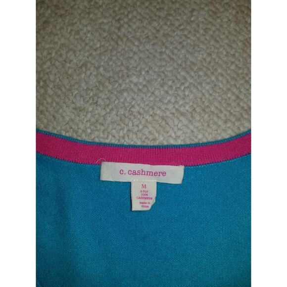 Womens Sweater-C. CASHMERE-blue 2-Ply 100% cashmere pullover scoop neck ls-M - Picture 4 of 4